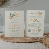 Orange Citrus Little Cutie All In One Baby Shower 招待状