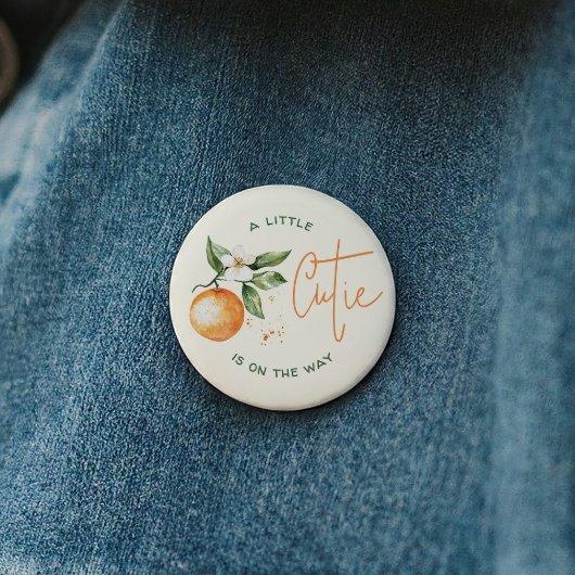 Orange Citrus Little Cutie Baby Shower Button 缶バッジ