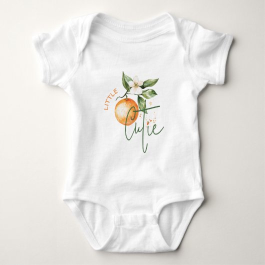 Orange Citrus Little Cutie Baby Shower Gift Tshirt ベビーボディスーツ (正面)
