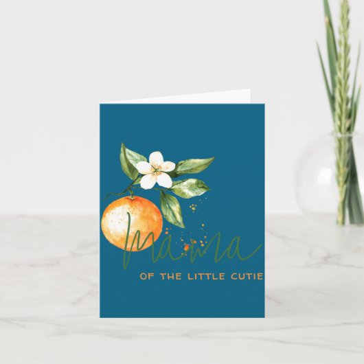 Orange Citrus Little Cutie Baby Shower Mama To Be  カード (正面)