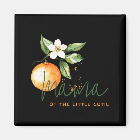 Orange Citrus Little Cutie Baby Shower Mama To Be  マグネット (正面)