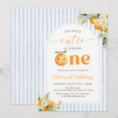 Orange Citrus Little Cutie Birthday Invitation 招待状 (正面/裏面)