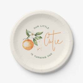 Orange Citrus Little Cutie Birthday Party Paper ペーパープレート
