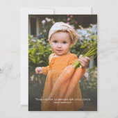 Orange Citrus Little Cutie First Birthday Photo サンキューカード (裏面)