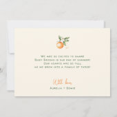 Orange Citrus Little Cutie Pregnancy 案内状 (裏面)