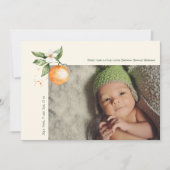 Orange Citrus Little Cutie Thank You Baby 案内状 (正面)