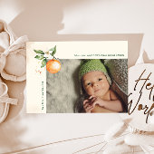 Orange Citrus Little Cutie Thank You Baby 案内状