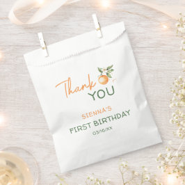 Orange Citrus Little Cutie Thank You Birthday フェイバーバッグ