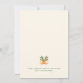 Orange Citrus Little Cuties Twin Birthday Party 招待状 (裏面)