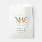 Orange Citrus Two Little Cuties Twin Baby Shower フェイバーバッグ (正面)