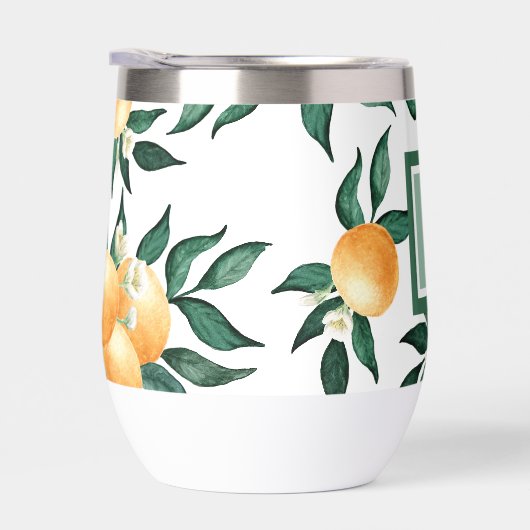 Orange Citrus Watercolor Monogram Name (右面)