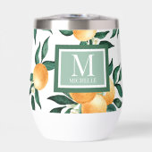 Orange Citrus Watercolor Monogram Name (正面)