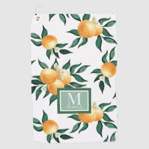 Orange Citrus Watercolor Monogram Name