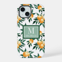 Orange Citrus Watercolor Monogram Name