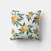 Orange Citrus Watercolor Tropical Botanical クッション (正面)