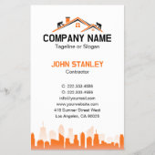 Orange Cityscape Home Builder Construction チラシ (正面)