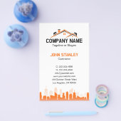 Orange Cityscape Home Builder Construction チラシ (シングル)