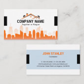 Orange Cityscape Home Builder Construction 名刺 (正面/裏面)