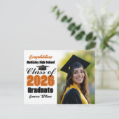 Orange Class of 2026 Graduate Photo Graduation 案内ポストカード (スタンド正面)