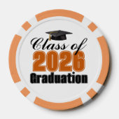 Orange Class of 2026 Graduation Party ポーカーチップ (裏面)