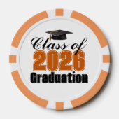 Orange Class of 2026 Graduation Party ポーカーチップ (正面)