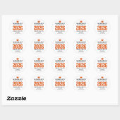 Orange Class of 2026 Graduation Sticker ラウンドシール (シート)