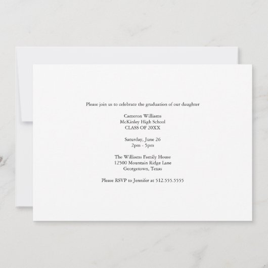 Orange Class of 2026 Photo Graduation Party 招待状 (裏面)