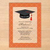 Orange Class of 20XX Graduation Party アクリル招待状 (正面)