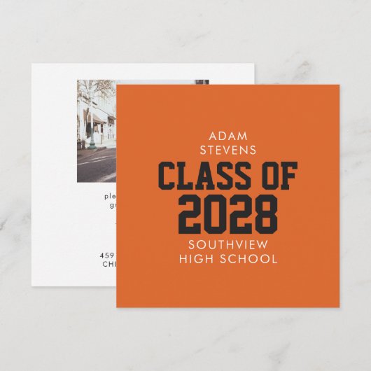 Orange Classic Varsity Graduate Party 招待状 (正面/裏面)