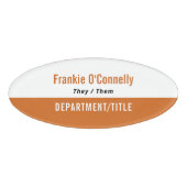 Orange Clean Personal Pronouns Employee 名札 (正面)