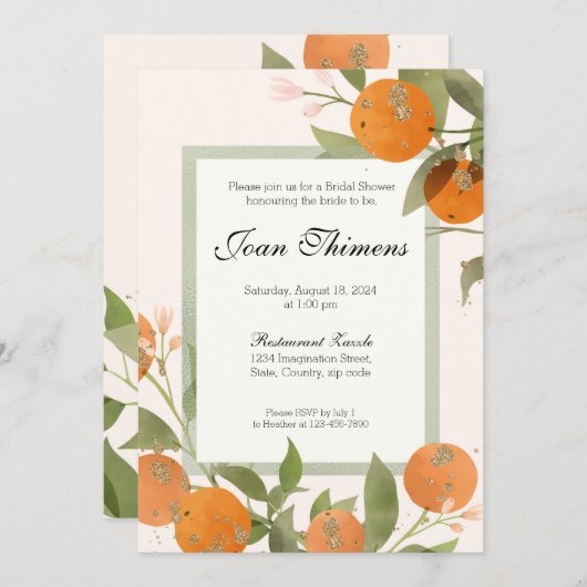 Orange Clementine Invitation 招待状 (正面/裏面)