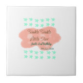 Orange clouds twinkle twinkle little stars green タイル (正面)