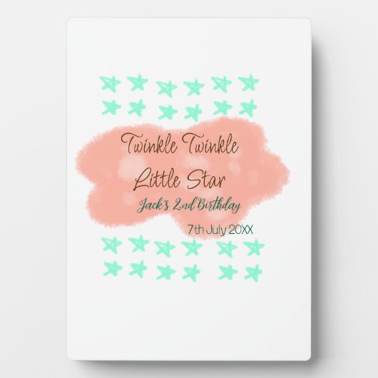 Orange clouds twinkle twinkle little stars green  フォトプラーク (正面)