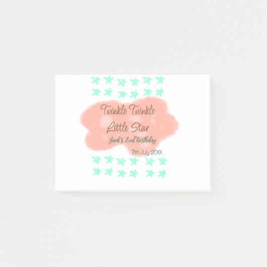 Orange clouds twinkle twinkle little stars green  ポストイット (正面)