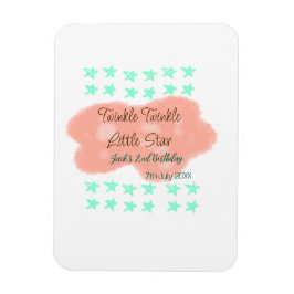 Orange clouds twinkle twinkle little stars green  マグネット