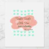 Orange clouds twinkle twinkle little stars green  ワインラベル (シングルラベル)