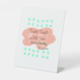 Orange clouds twinkle twinkle little stars green  台座サイン