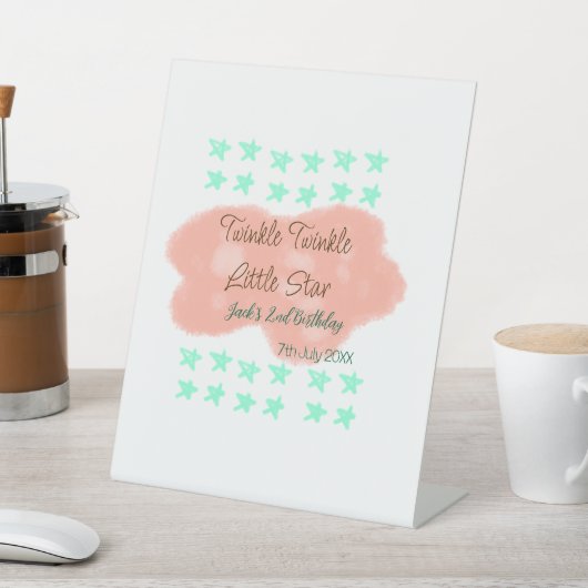 Orange clouds twinkle twinkle little stars green 台座サイン (インサイチュ)