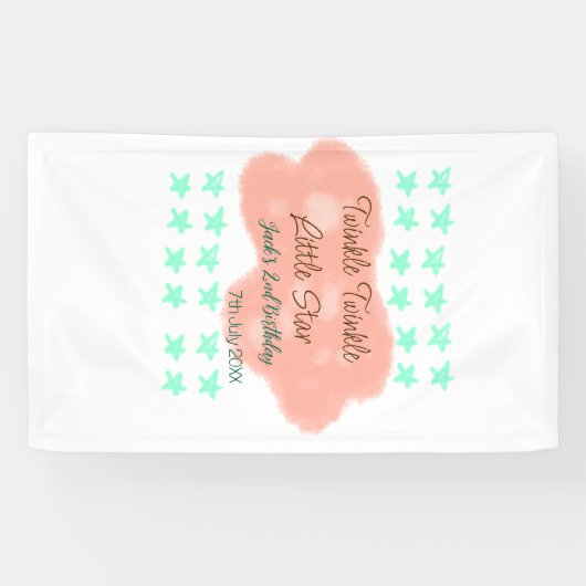 Orange clouds twinkle twinkle little stars green  横断幕 (横)