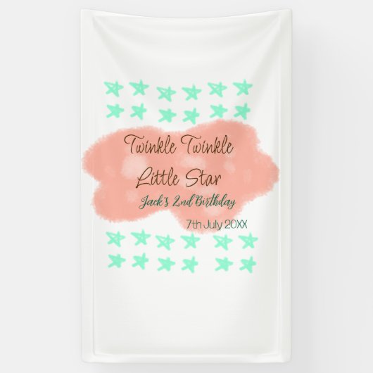 Orange clouds twinkle twinkle little stars green  横断幕 (縦)