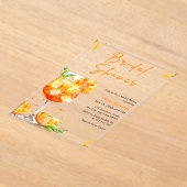 Orange Cocktail Drink Aperol Spritz Bridal Shower  アクリル招待状 (レイダウン)