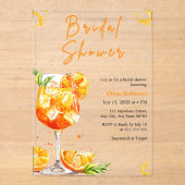 Orange Cocktail Drink Aperol Spritz Bridal Shower  アクリル招待状 (正面)
