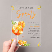Orange Cocktail Love at First Spritz Bridal Shower アクリル招待状 (インサイチュ (ポータブル))