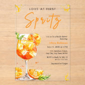 Orange Cocktail Love at First Spritz Bridal Shower アクリル招待状 (正面)