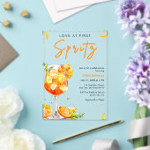 Orange Cocktail Love at First Spritz Bridal Shower アクリル招待状 (インサイチュ (ウェディング))