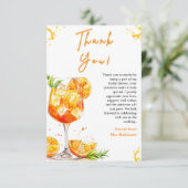 Orange Cocktail Love at First Spritz Bridal Shower サンキューカード (スタンド正面)