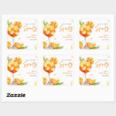Orange Cocktail Love at First Spritz Bridal Shower スクエアシール (シート)