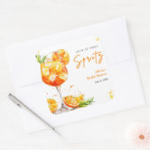 Orange Cocktail Love at First Spritz Bridal Shower スクエアシール (封筒)