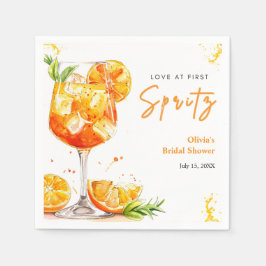Orange Cocktail Love at First Spritz Bridal Shower スタンダードカクテルナプキン