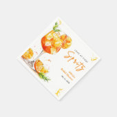 Orange Cocktail Love at First Spritz Bridal Shower スタンダードカクテルナプキン (角)